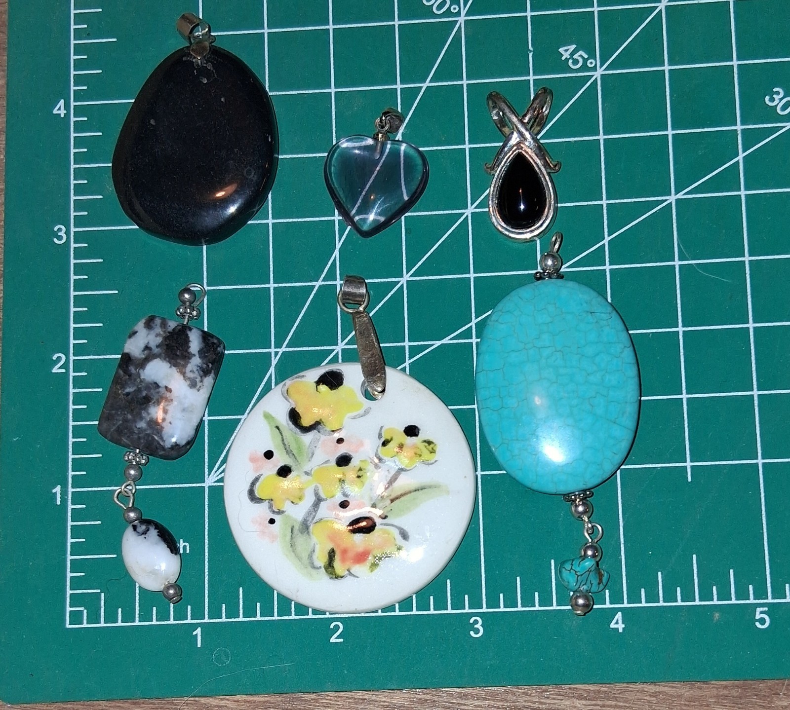 6 Various Pendants Mixed Materials