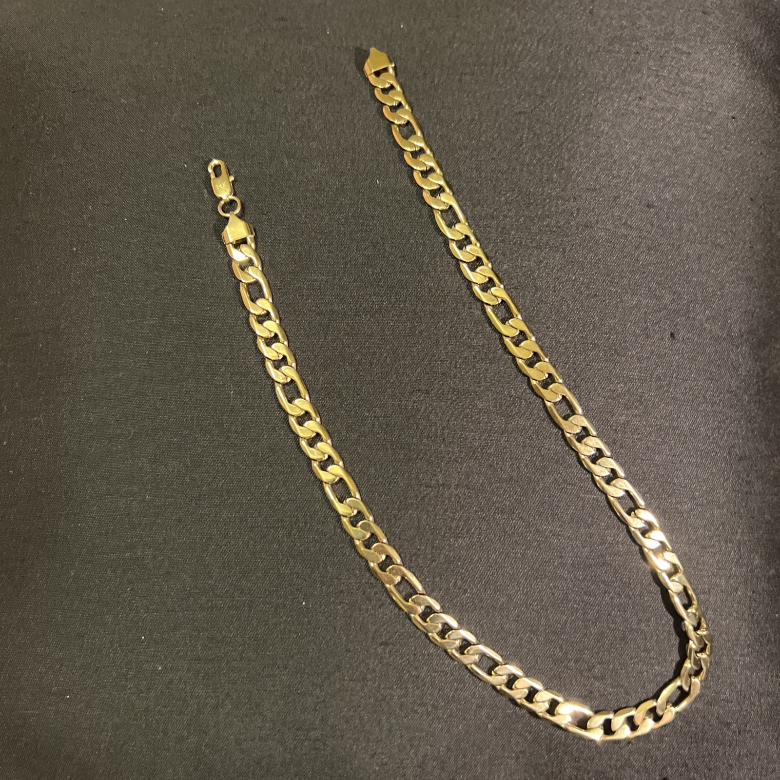 18INCH 6MM 14KT GOLD ELECTROPLATED 10x FIGARO HIGH QUALITY