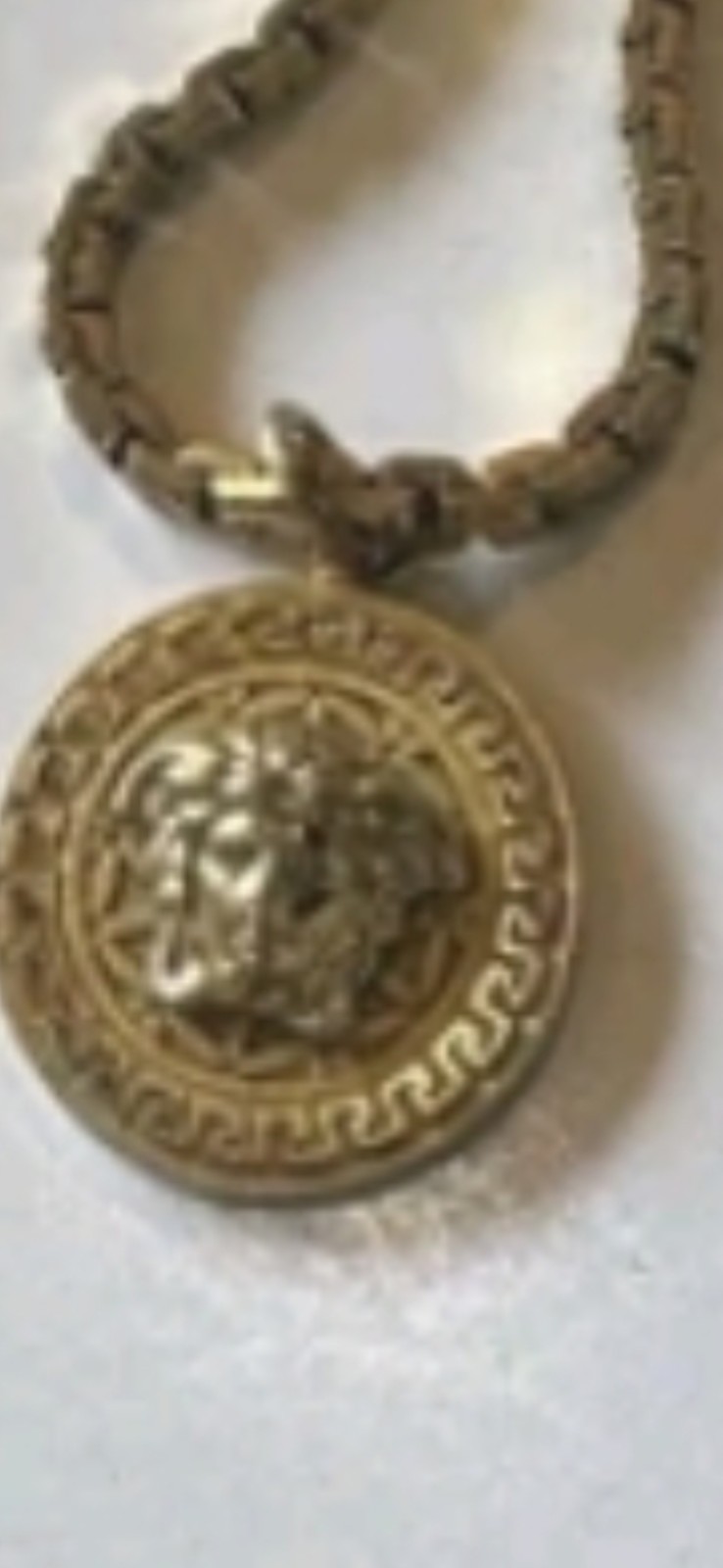 VERSACE GIANNI VERSACE Necklace Pendant AUTH MEDUSA Vintage Gold Tone Brass