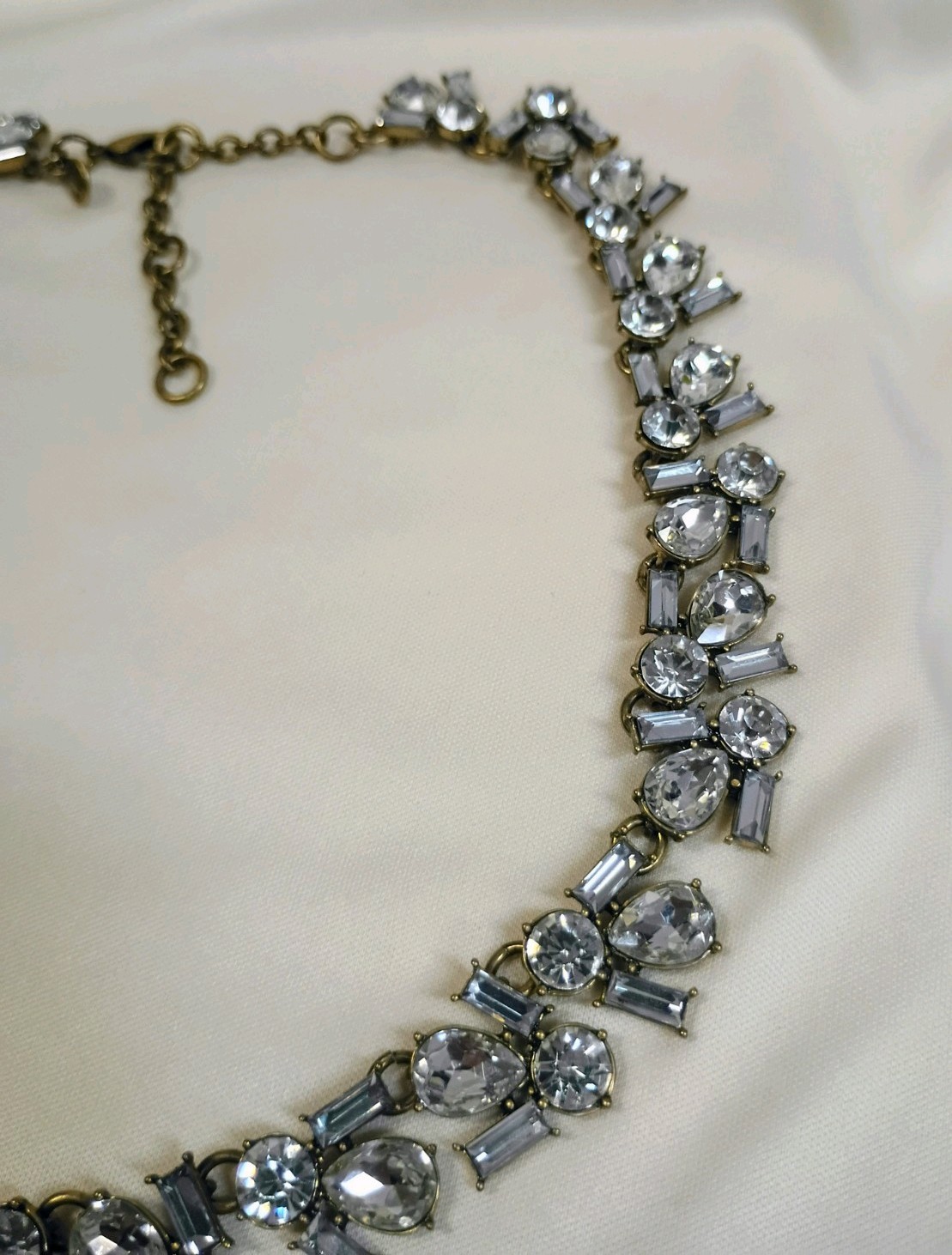 J.Crew Clear Crystal Rhinestone Statement Necklace