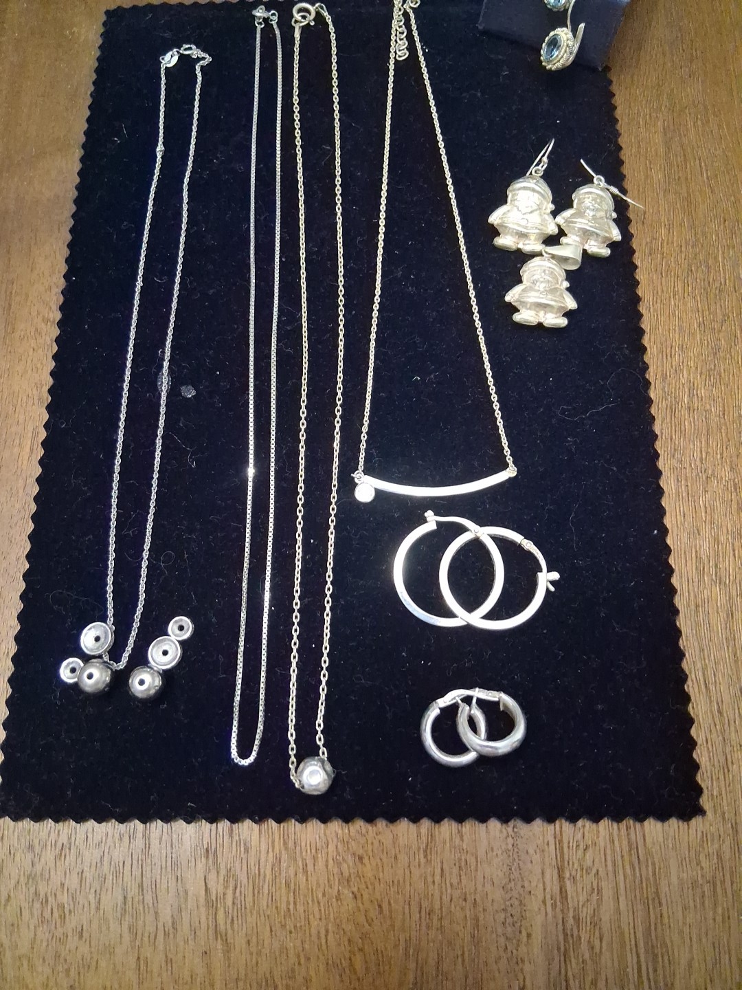 Sterling Silver stamped Chains, earrings And Pendent Necklaces