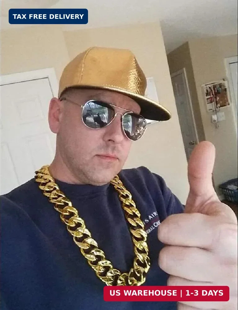 Q&D&S Plastic Chunky Necklace for Men 80s 90s Rapper Chain Punk Hip Hop Necklace
