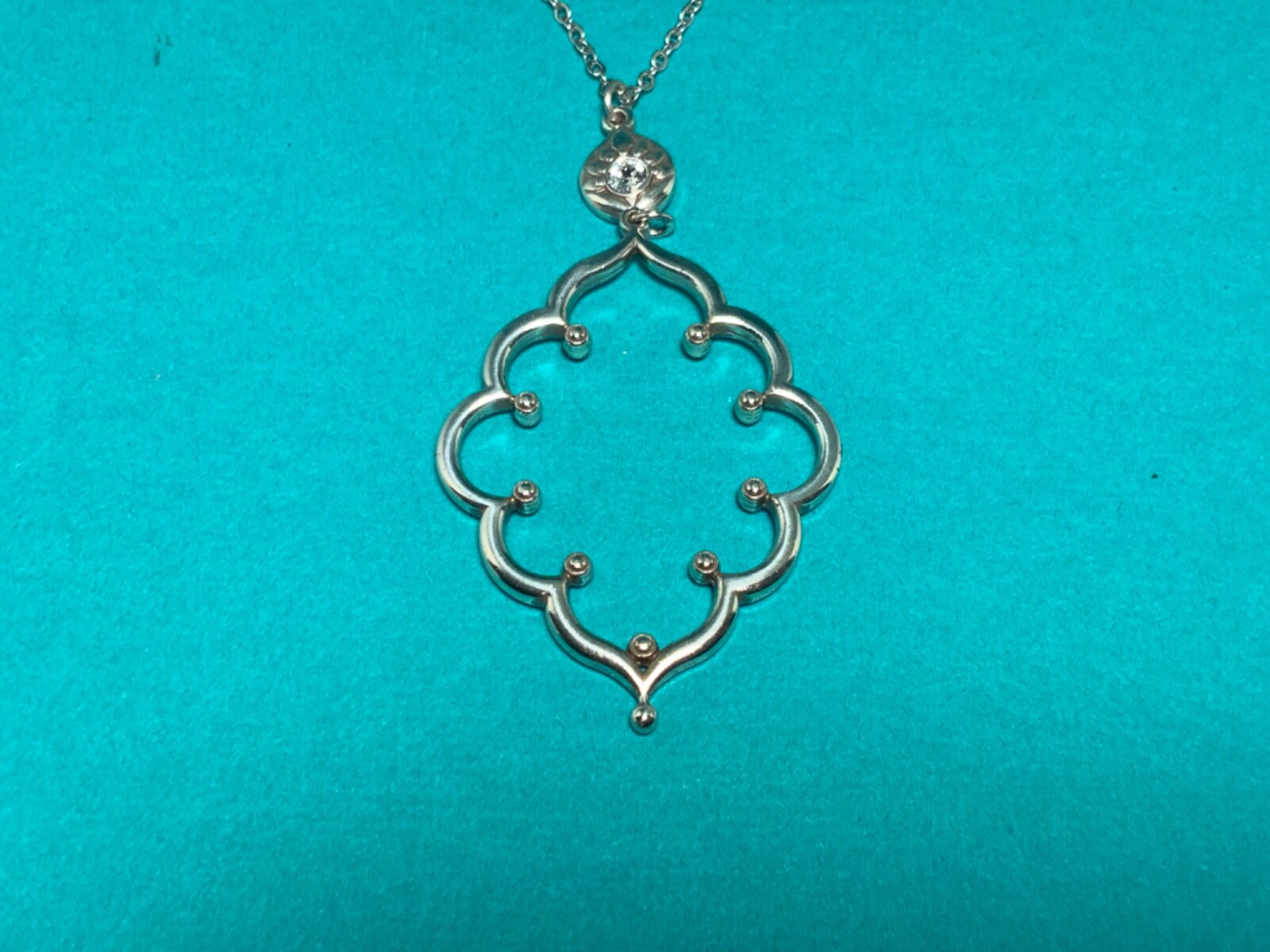 🌸 BRIGHTON Silver Crystal “Lotus” Reversible 16- 19” Necklace (N32) NWT 🌸