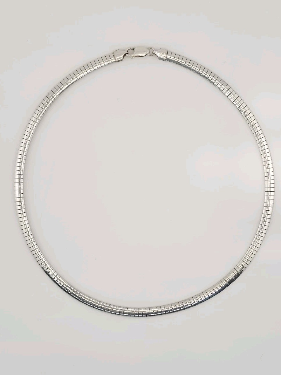 18” 28g MADE IN ITALY OMEGA LINK NECKLACE STERLING SILVER FINE JEWELRY