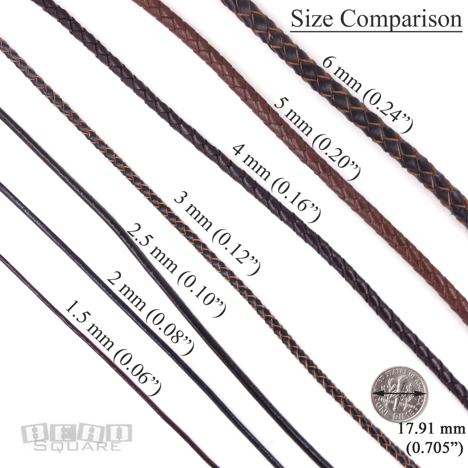 Sterling Silver 3mm Braided Genuine Leather Cord Necklace/Bracelet Lobster Clasp