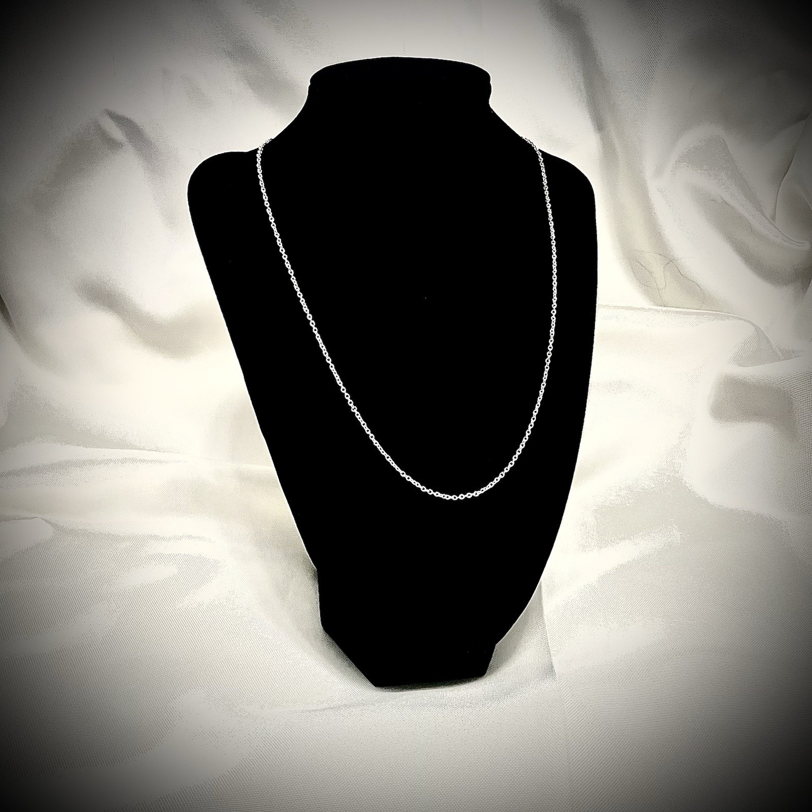 20” 1.2mm Silver Plated Cable Chain stamped 925 for Women