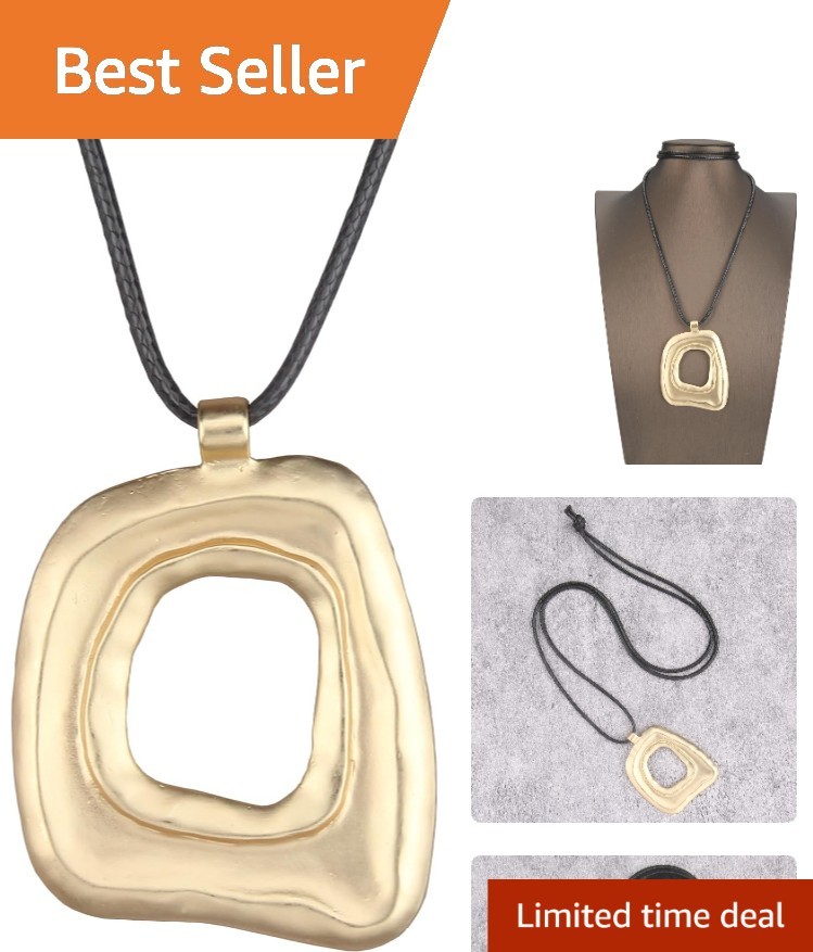 Handcrafted Bohemian Chunky Necklace with Leather Choker for Effortless Style