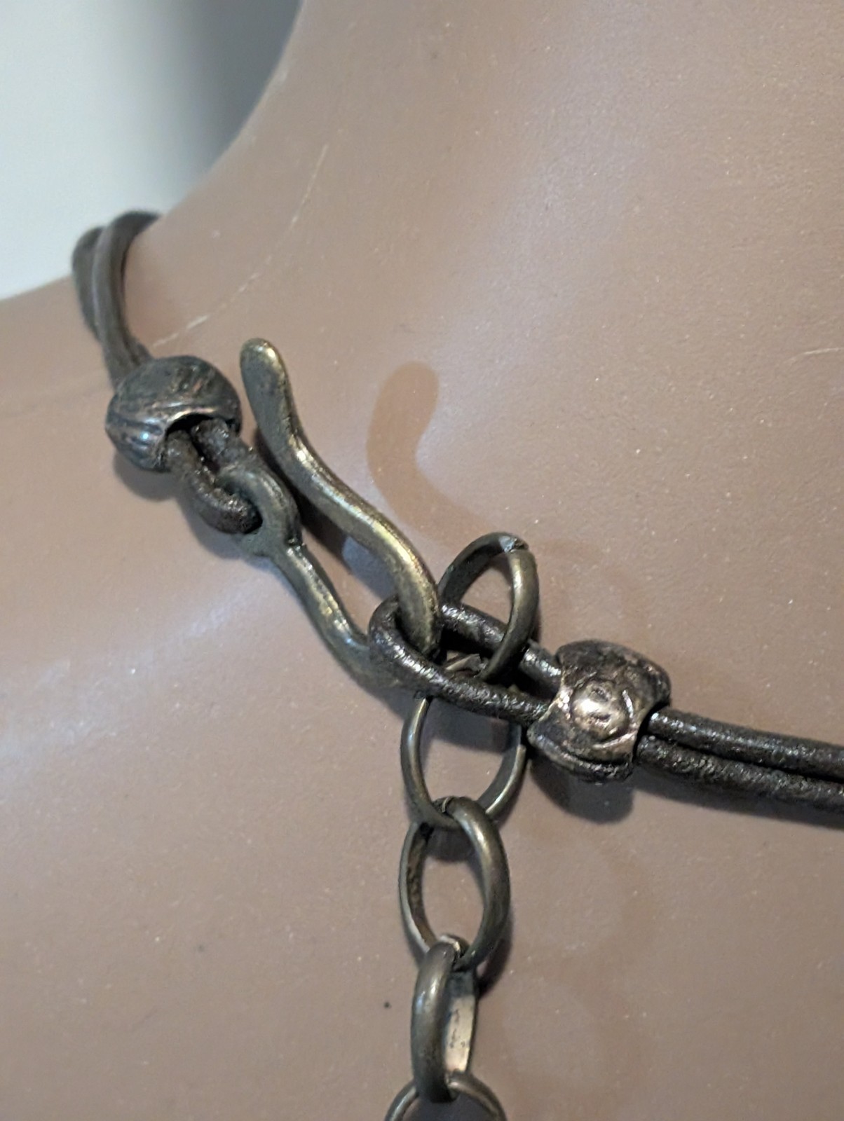 Lenny Niemeyer Handmade Brazilian Necklace, Leather, Beads & Metal Charms 48cm