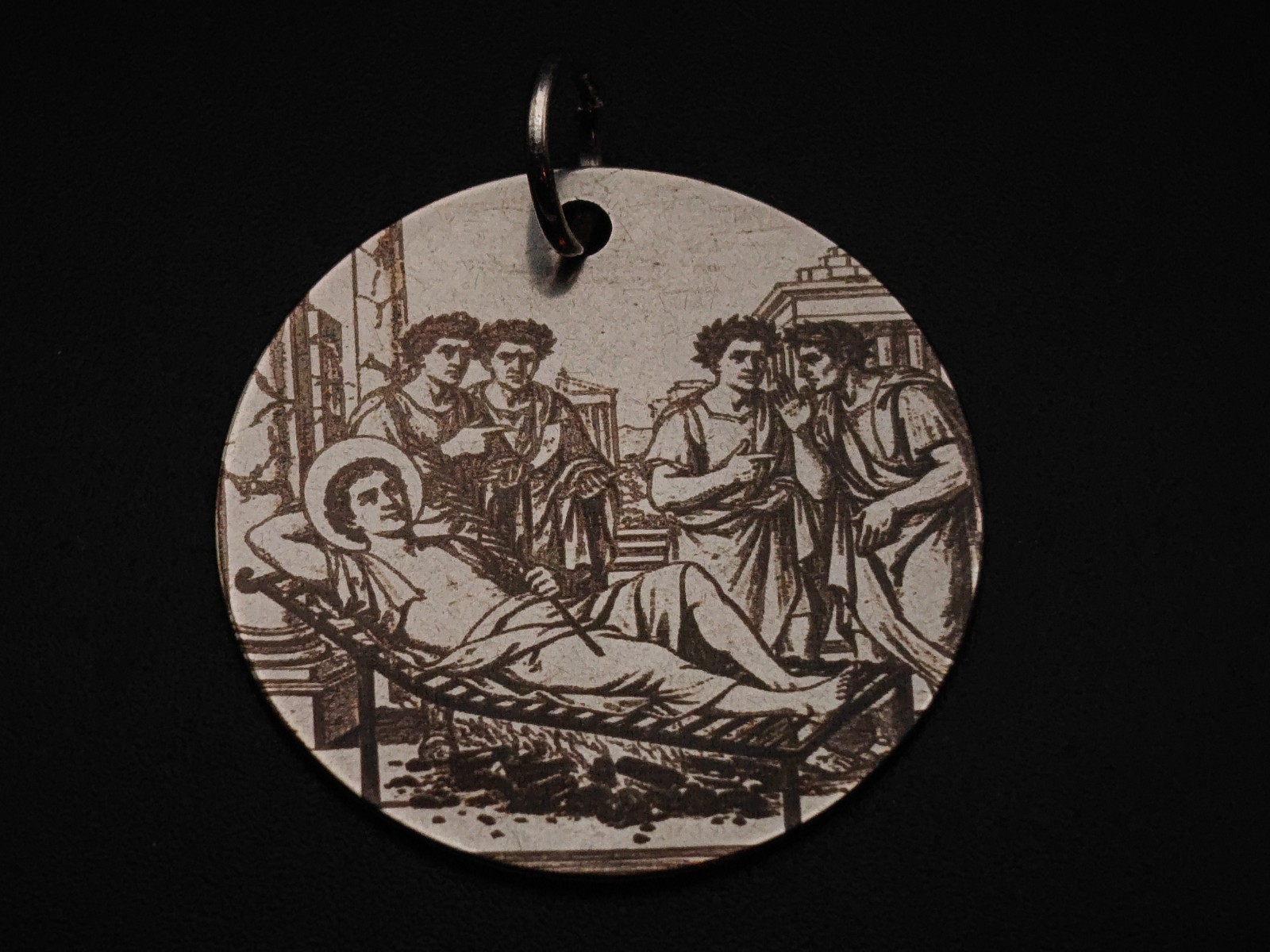 Personalized St Lawrence Medal: 30mm Stainless Steel Pendant Necklace, Patron Sa