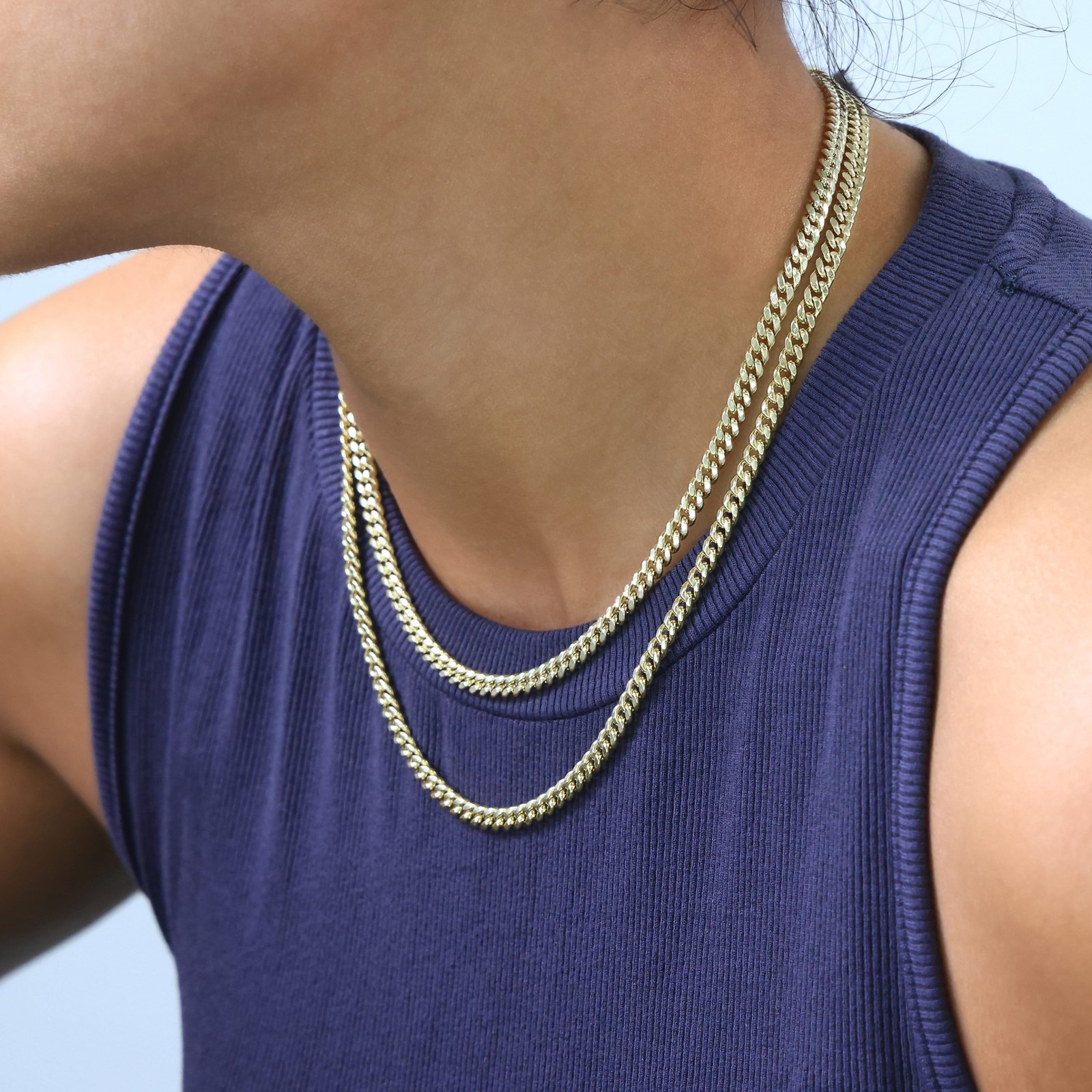 10K Yellow Gold 4.5mm Miami Cuban Link Chain Italian Necklace Mens Women 18″