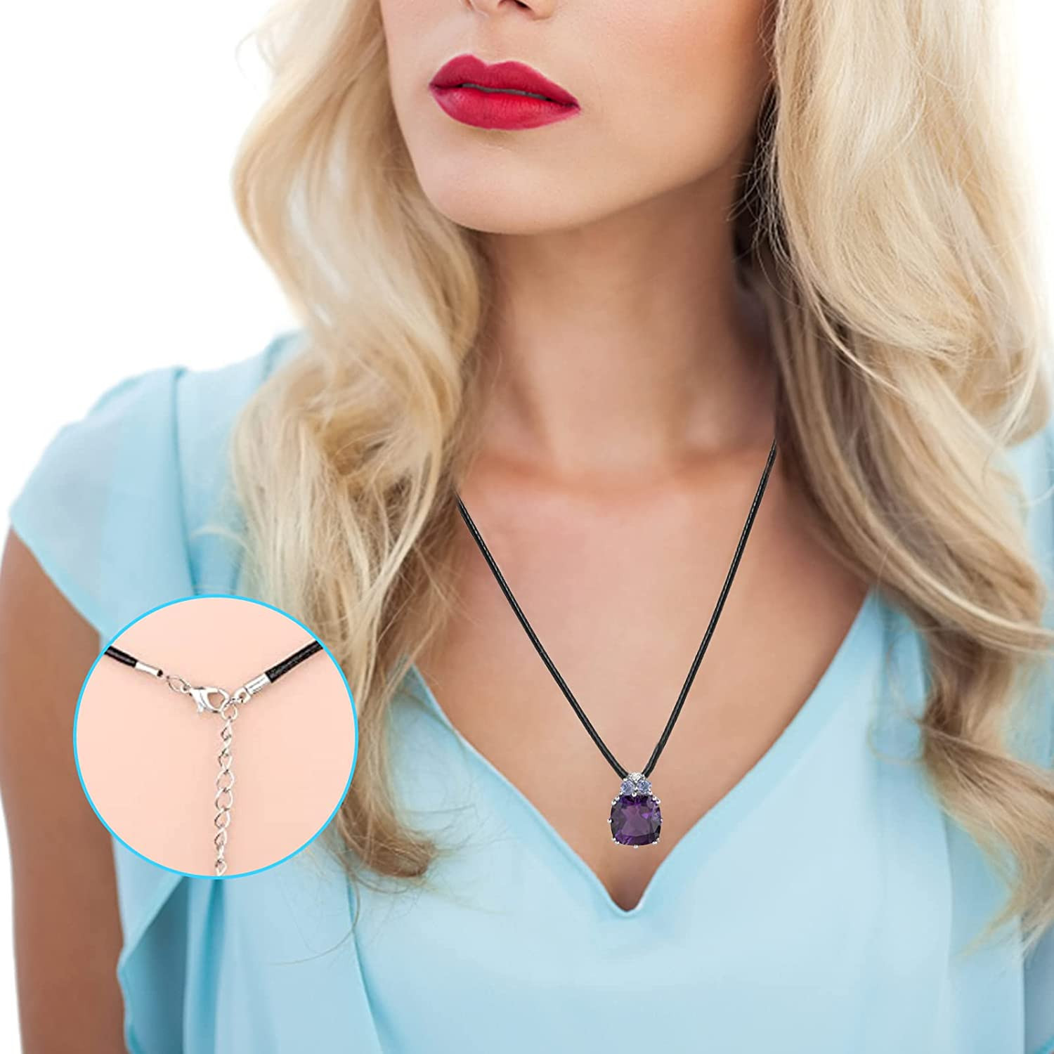 100Pcs Premium Leather Necklace Chains Bracelet Cord with Clasps for Pendants, B