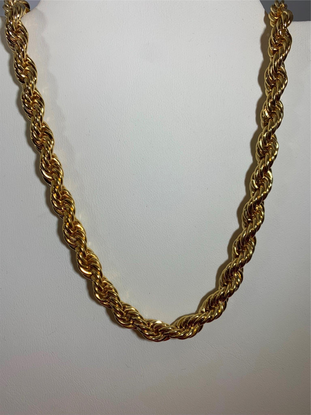 24″-36″ 14kt GOLD PLATED 7mm ROPE RUN DMC HIP HOP CHAIN NECKLACE