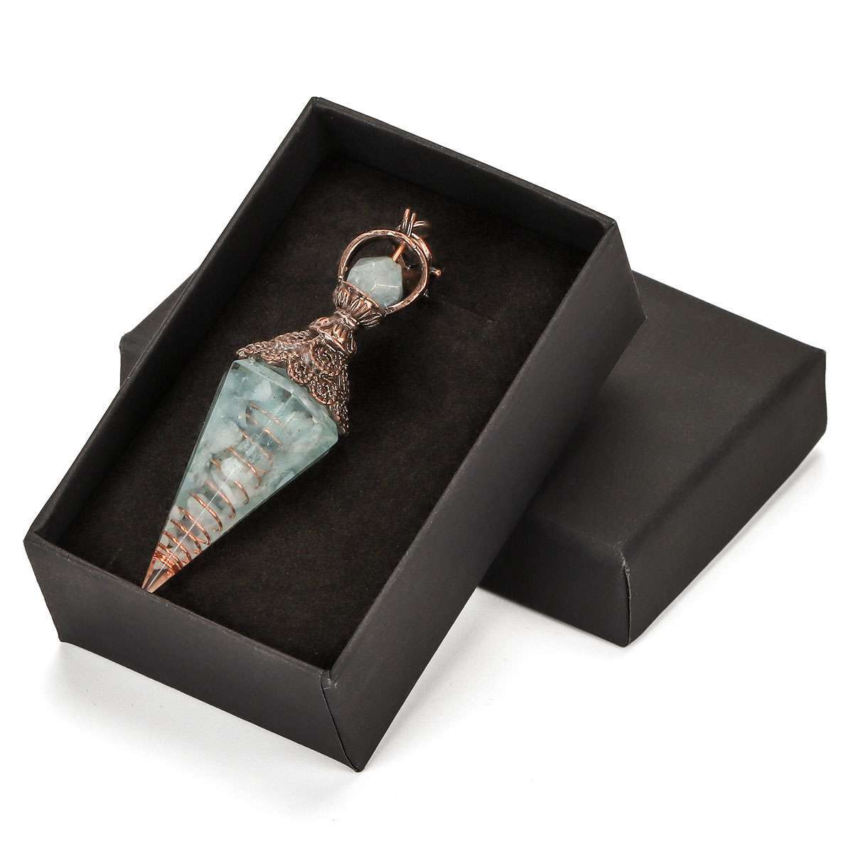 Natural Quartz Pendulum Healing Chips Stone Reiki Crystal Chakra Chain Pendant