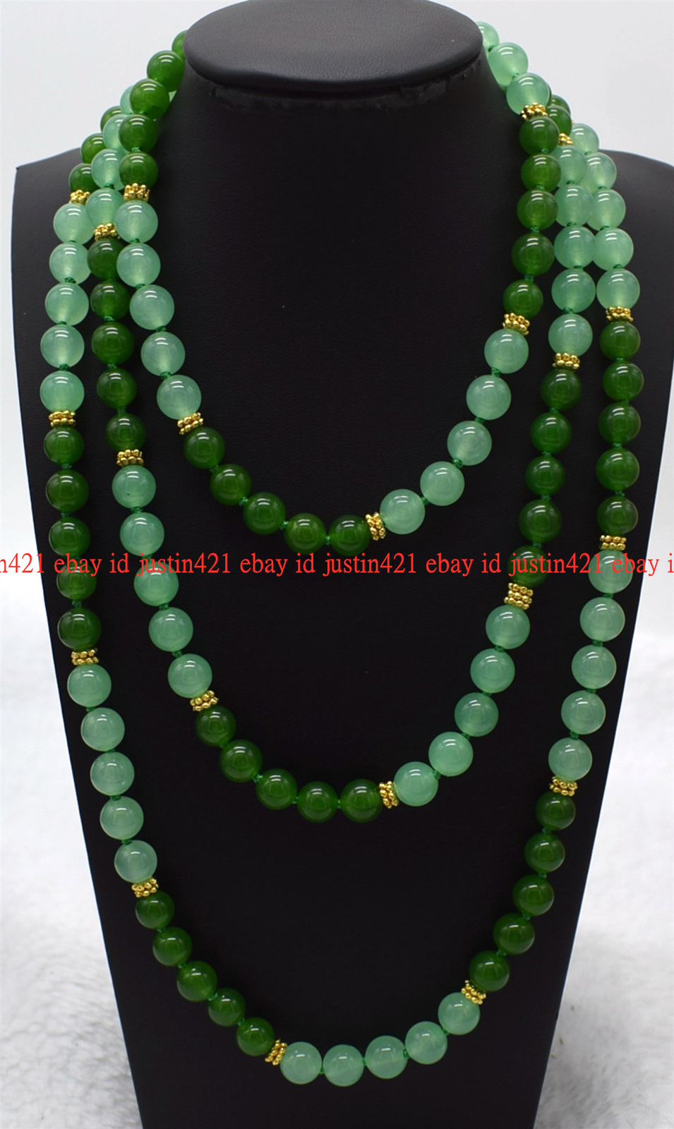 Genuine 8mm Natural Green Jade Round Gemstone Beads Long Necklace 24-100″ AAA+