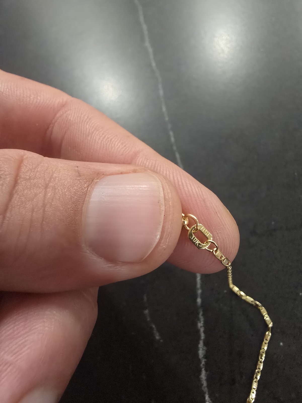 SOLID 10k gold 16 inch Valentino necklace