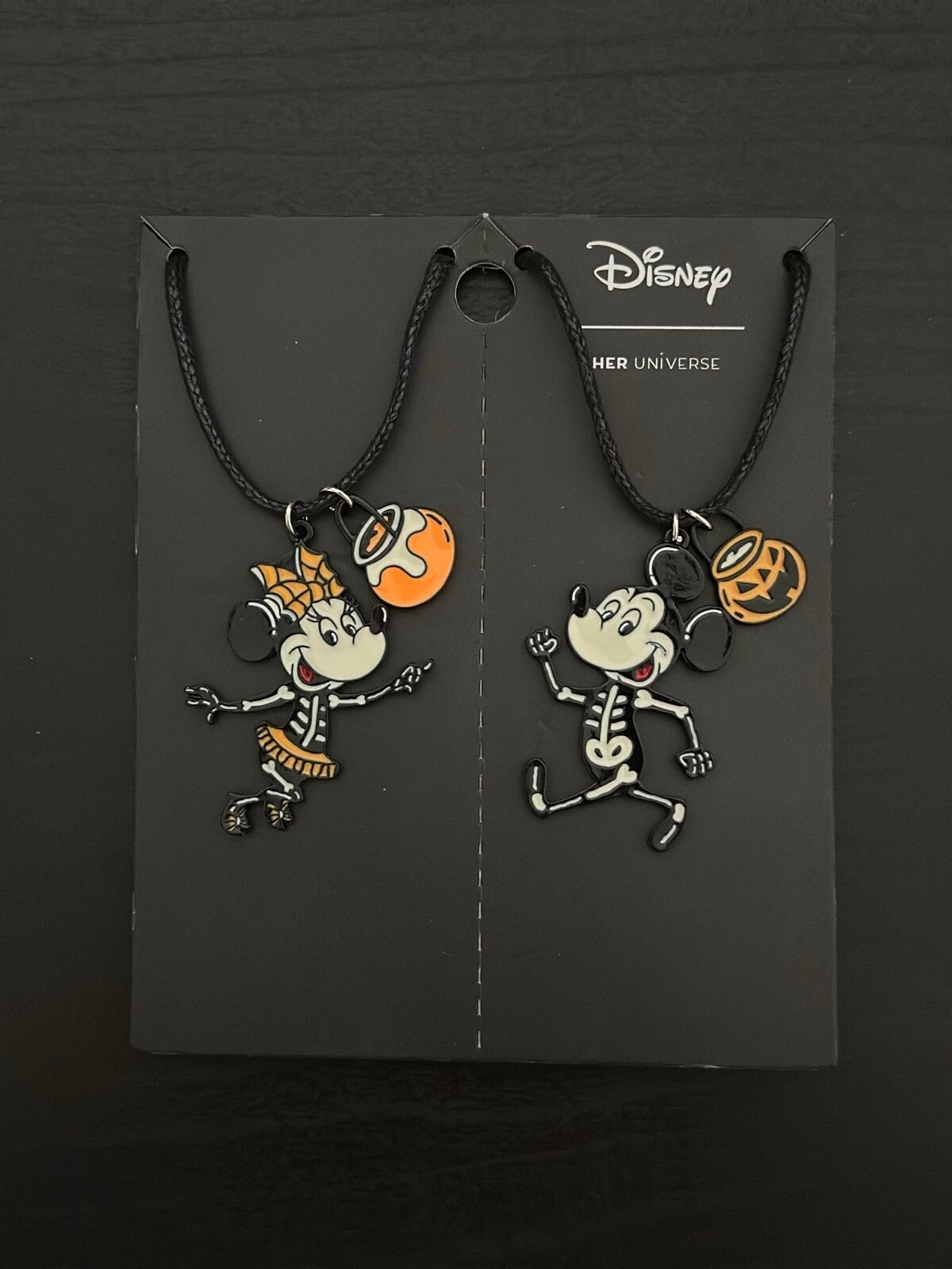 Disney Mickey Mouse & Minnie Mouse Halloween Best Friend Necklace Set