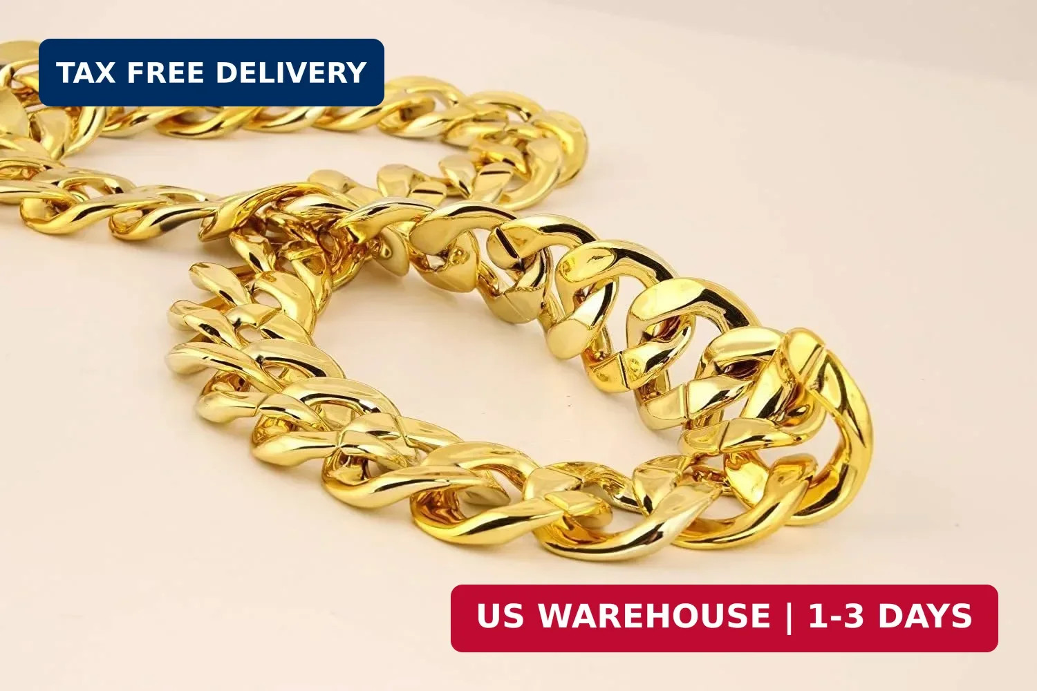 Q&D&S Plastic Chunky Necklace for Men 80s 90s Rapper Chain Punk Hip Hop Necklace