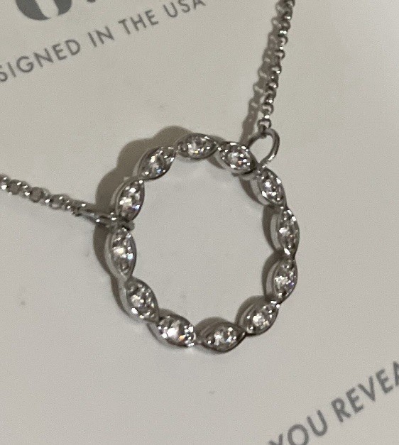 Bomb Party OG Necklace ALL THAT SPARKLES IN BETWEEN Halo CZ .925 Sterling Silver