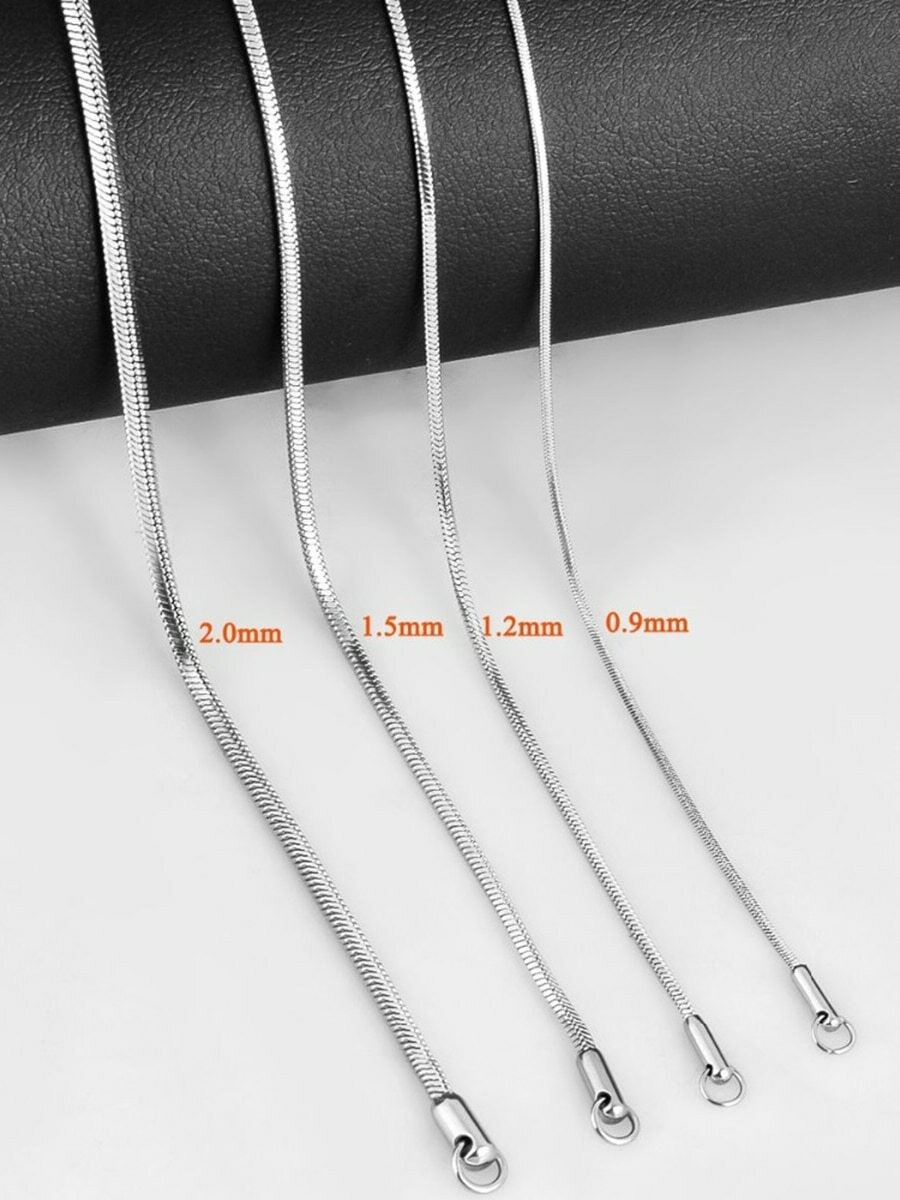 50Pcs Men Women Silver Stainless Steel Round Cable Snake Chain Necklace 18″-28″