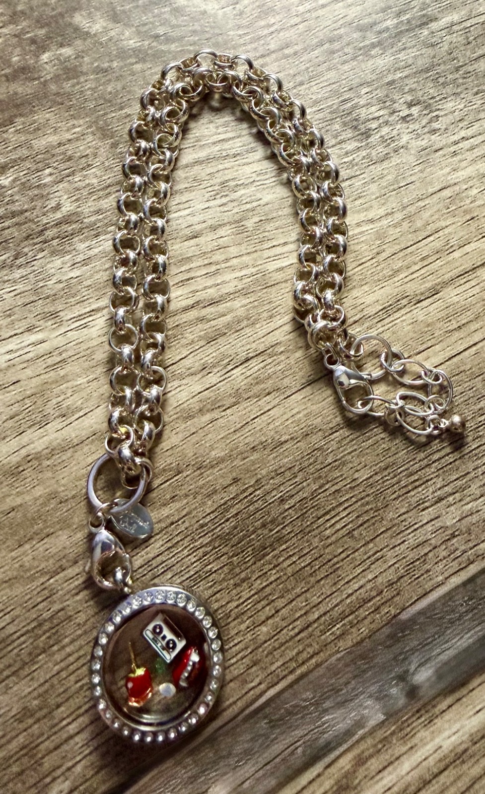 Origami Owl Silver-Tone Necklace with Medium Locket – Halloween Theme Charms #21