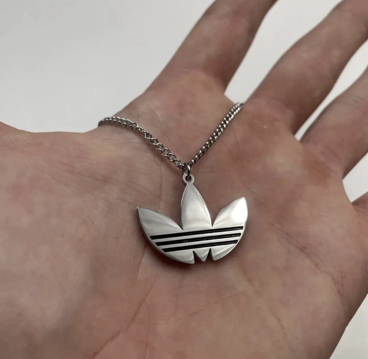 Silver Plated Adidas Inspired 20” Necklace + Pendant