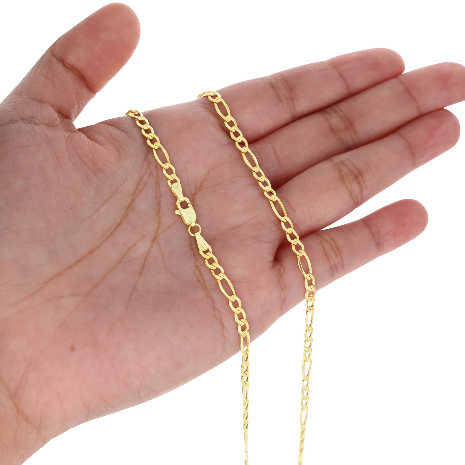 10K Real Yellow Gold 2mm-9mm Figaro Chain Link Pendant Necklace Bracelet 7″- 30″