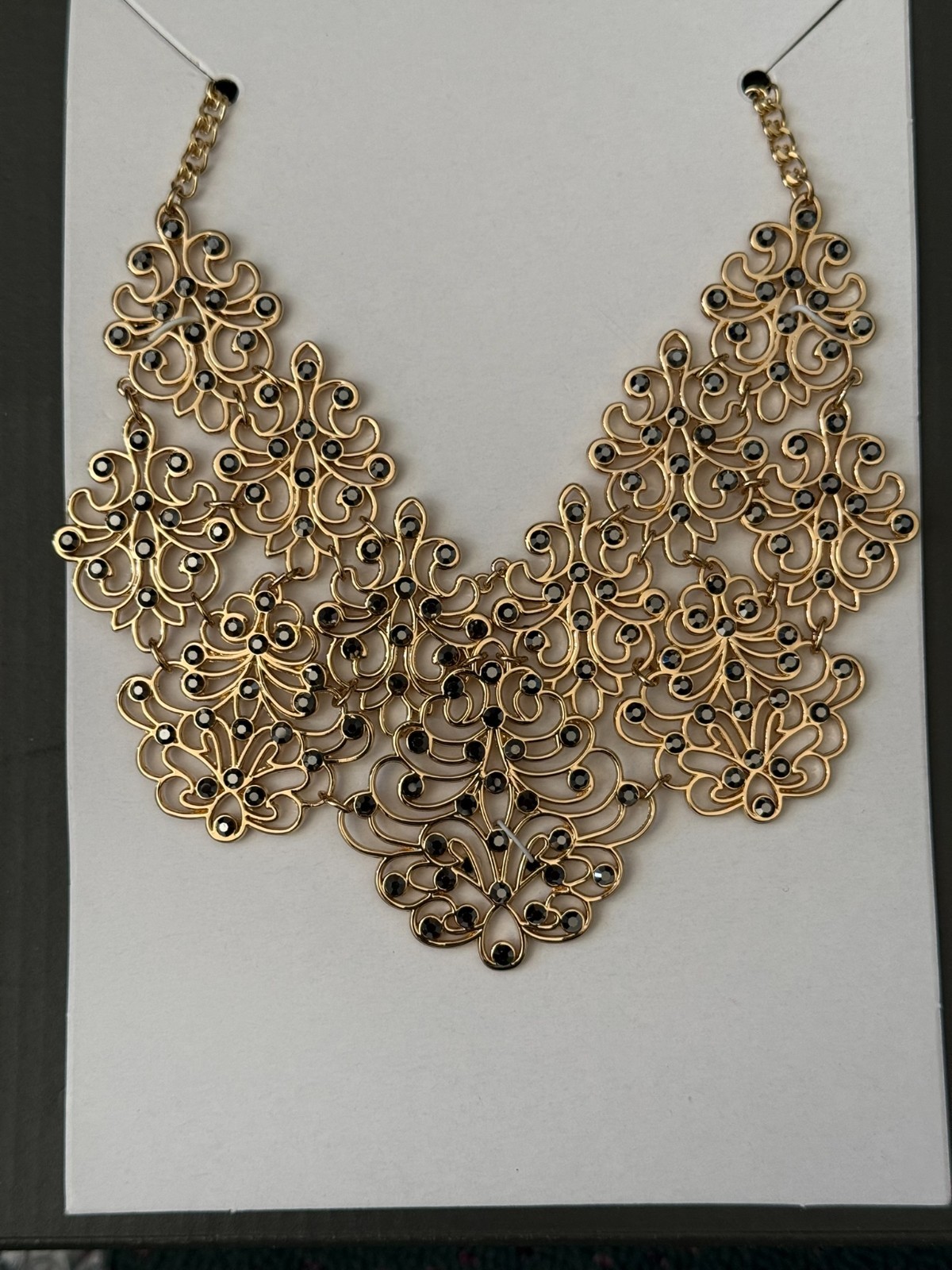 INC International Concepts Necklace GOLDTONE BIB