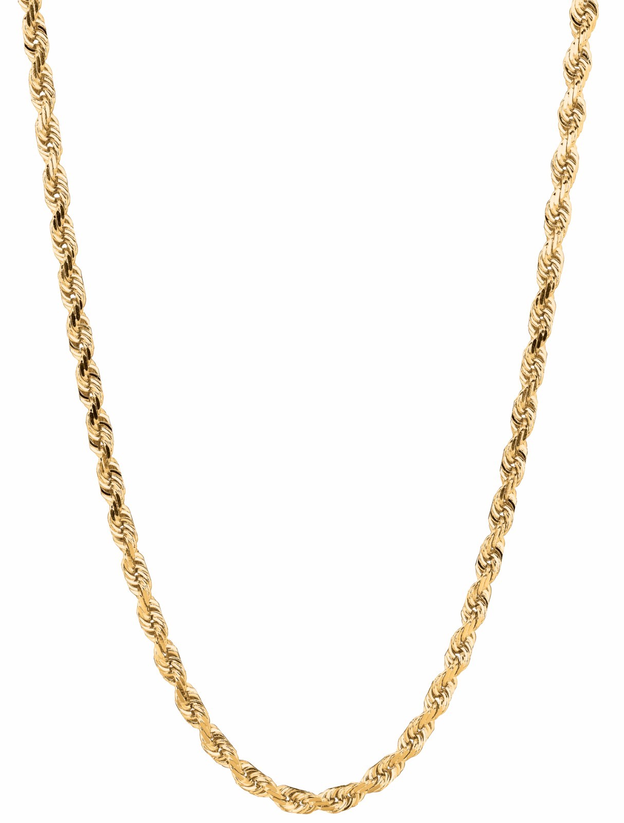 10k Yellow Gold 22″ Solid Diamond Cut Rope Chain Necklace 5 mm 27 Grams