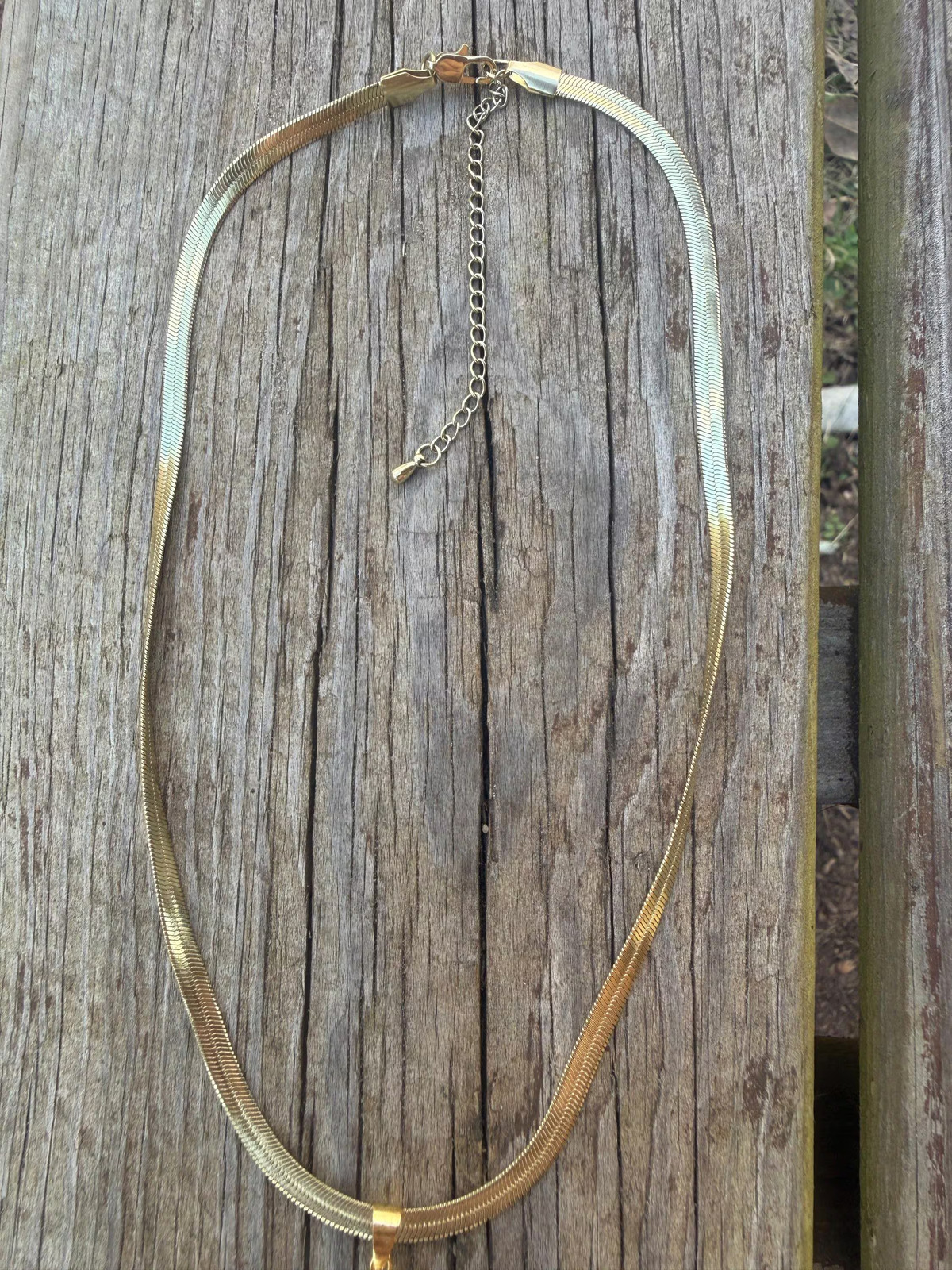 Real White Flower Resin Necklace | Gold Snake Chain | Botanical Pendant