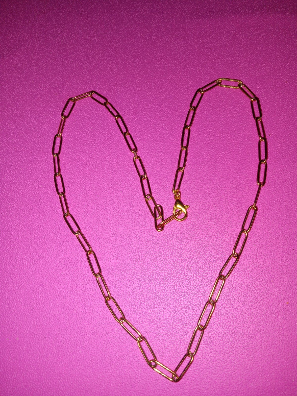 14k Gold Plated 19″ 20″ 22″ 24″ Paper Clip Chain Link Necklace Paperclip Charm