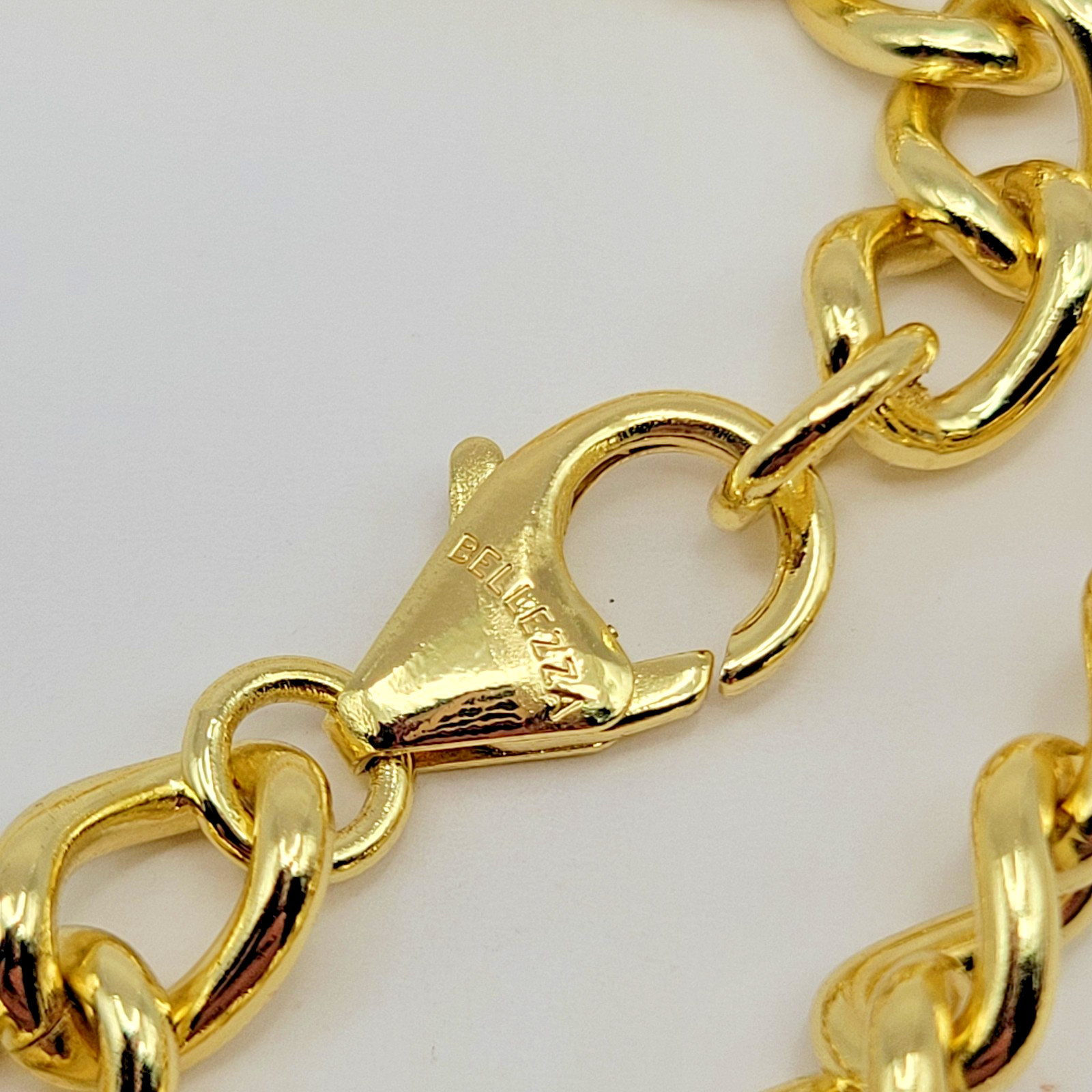 HSN Bellezza Bronze 7.5mm Gold Tone Curb Link Chain Necklace ~ 22″