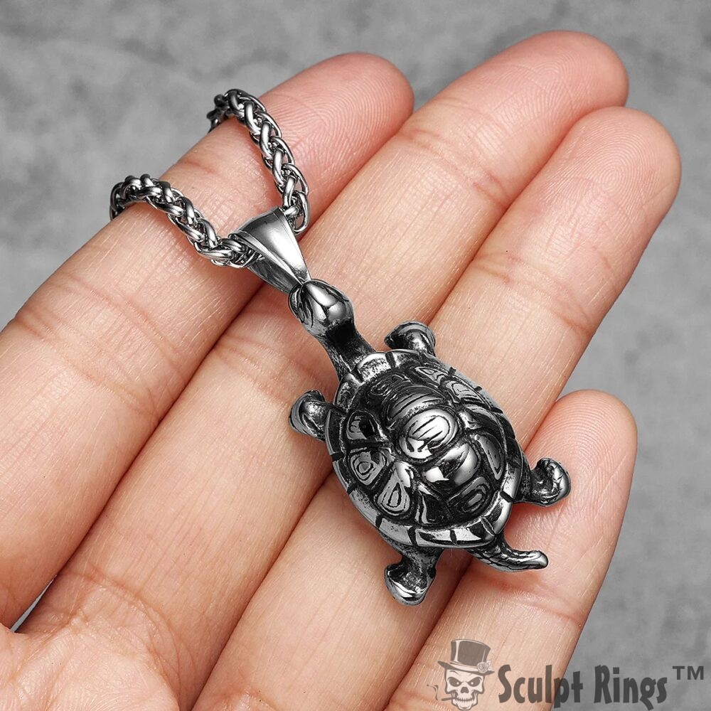 Sculpt Rings™ Sea Turtle Amulet Daily Wear Stainless Steel Pendant Necklace