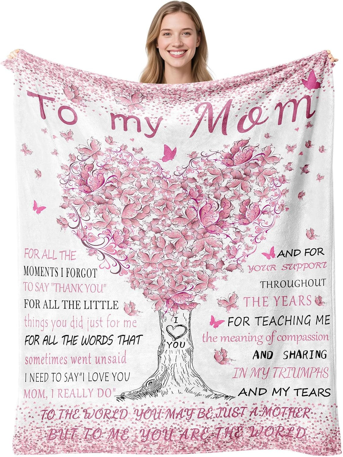 Mothers Day Blanket Gifts for Mom, Mom Birthday Gifts from Daughter Son, Mothers