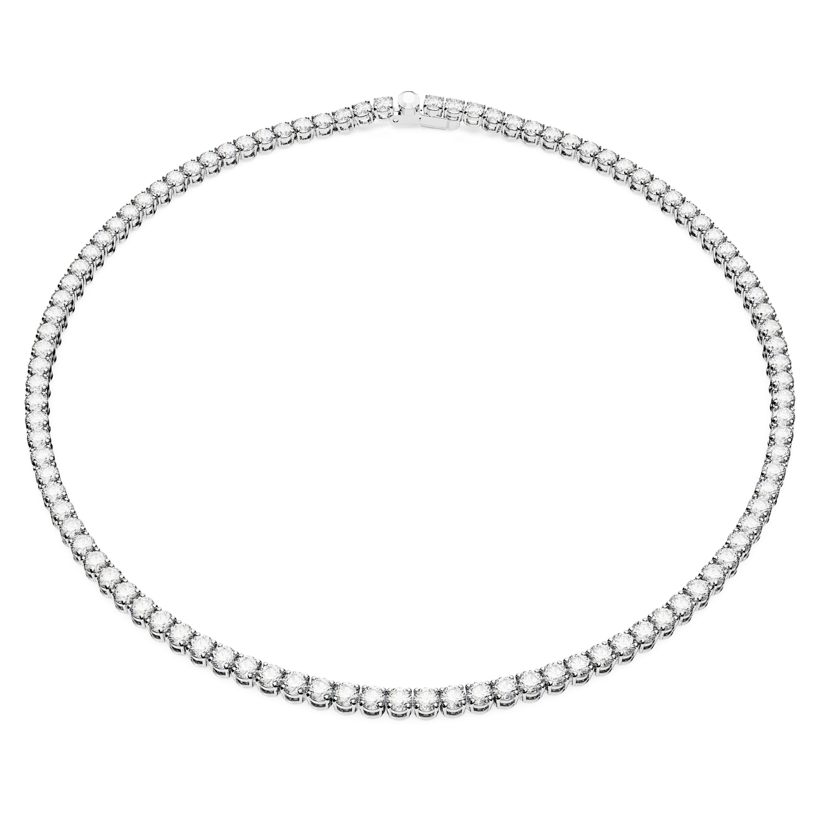 Swarovski Matrix Tennis Necklace Round Cut White Rhodium Plated 5681796