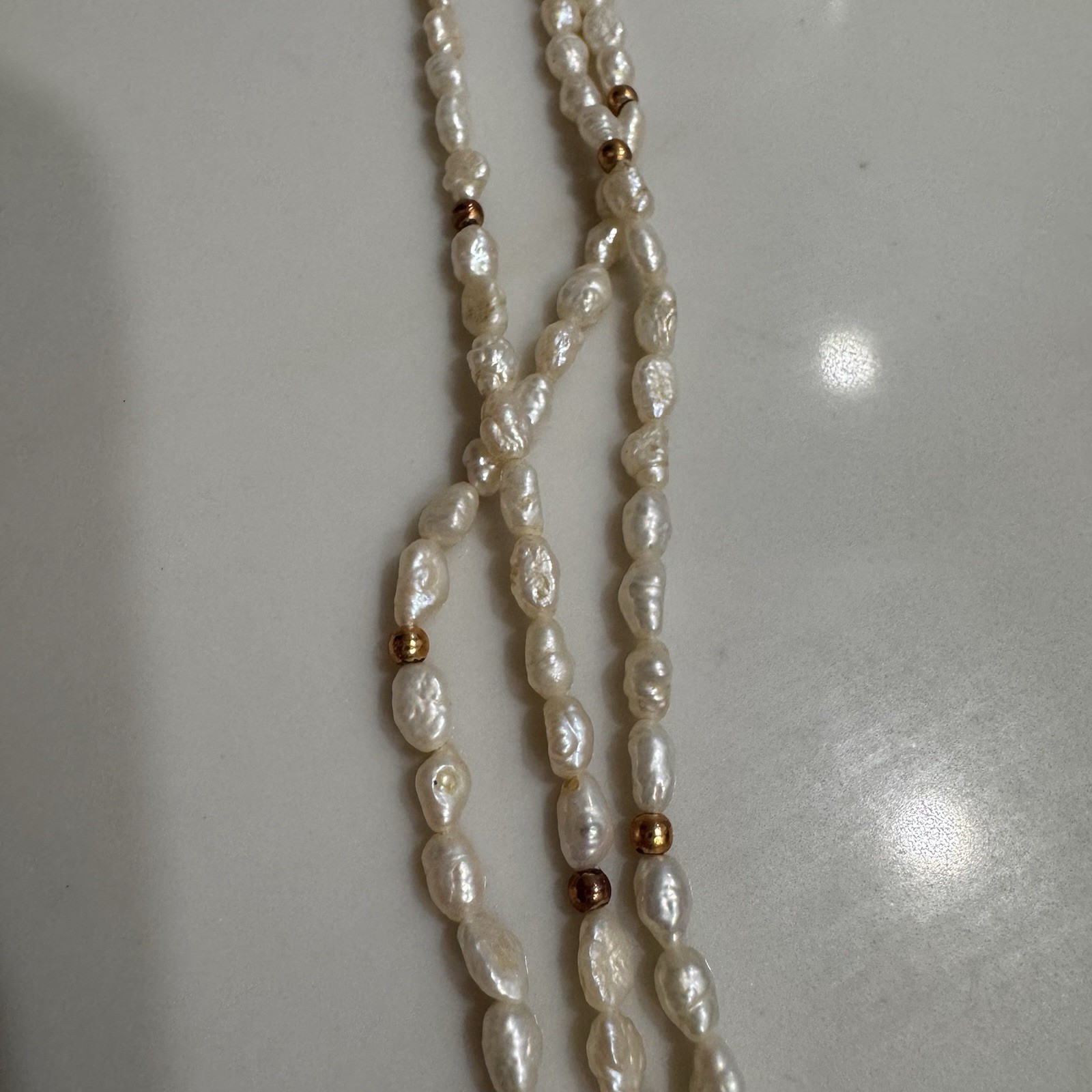 multi-strand baroque pearl beaded necklace black beads gold tone accents hook