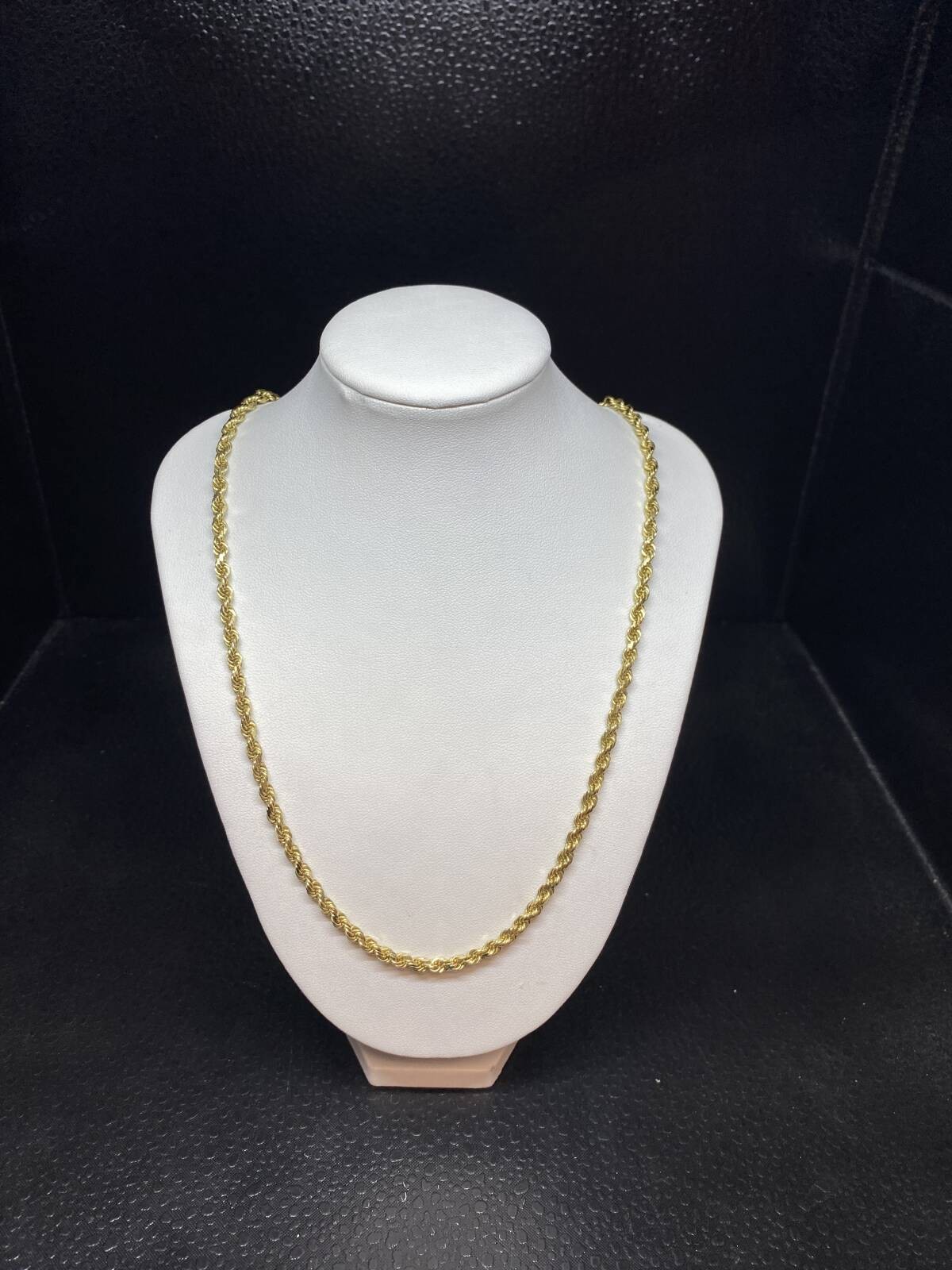 14K Yellow Gold Men’s Diamond Cut Rope Chain Solid 30 Grams- 25″- 3.75mm 1-4