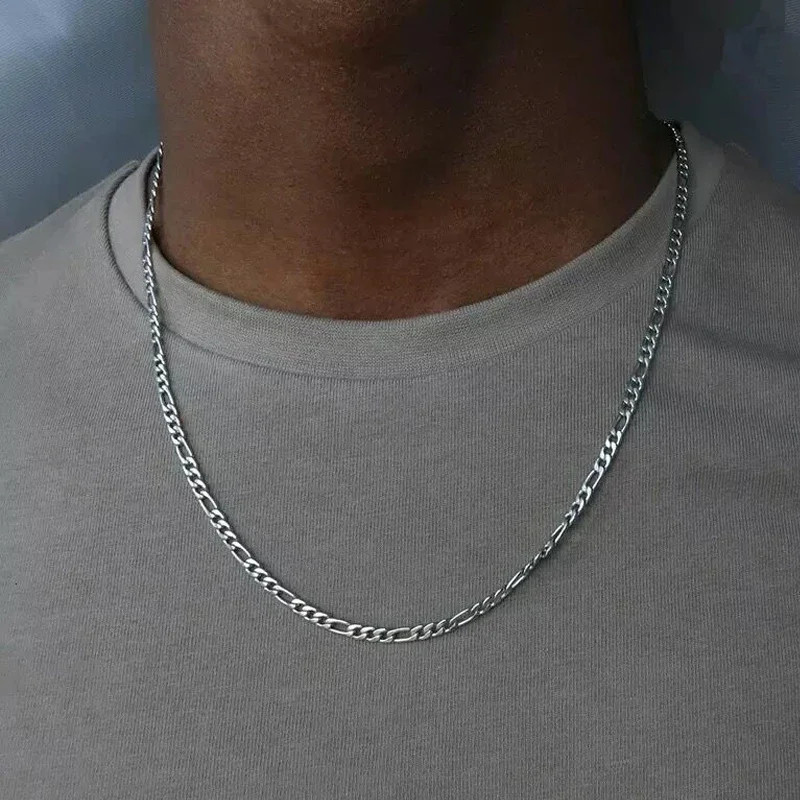 Figaro 40-75cm 925 Silver 4mm Chain Necklace for Women, Men