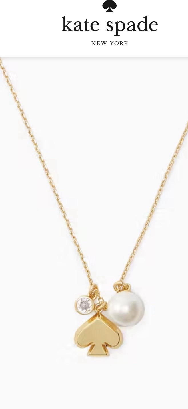 Everyday Spade Pearl Charm Necklace By Kate Spade