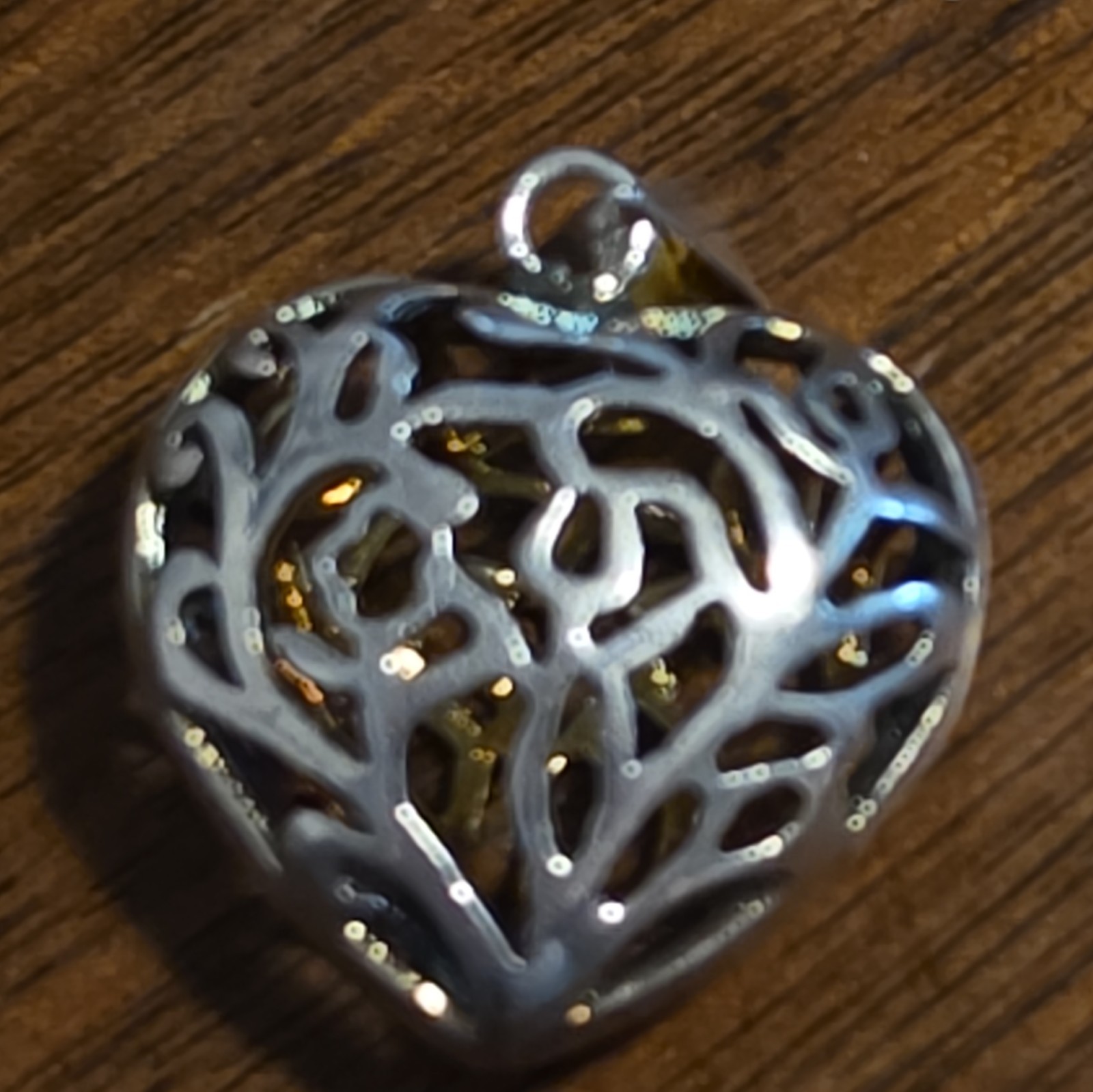 7 Lot Heart Photo Locket Charm Pendants, Metal/Glass, Silver Gold Black Clear