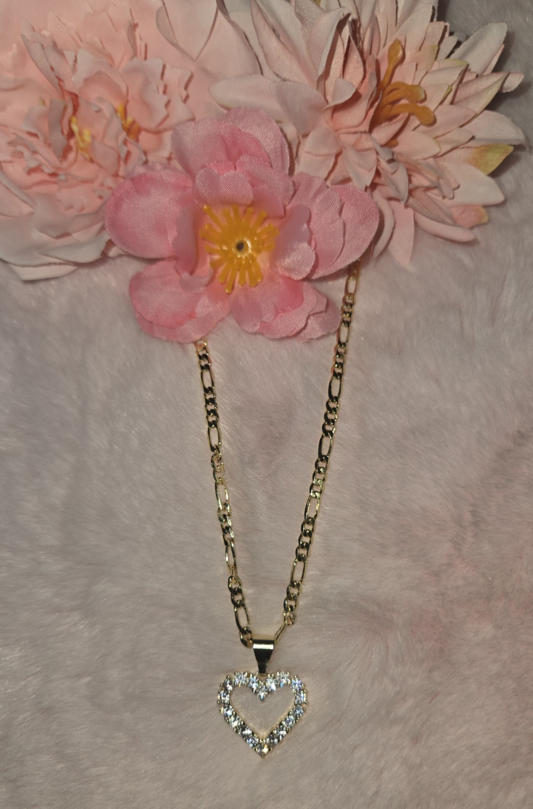 Gold Plated Heart Shaped Pendant with charm for women
