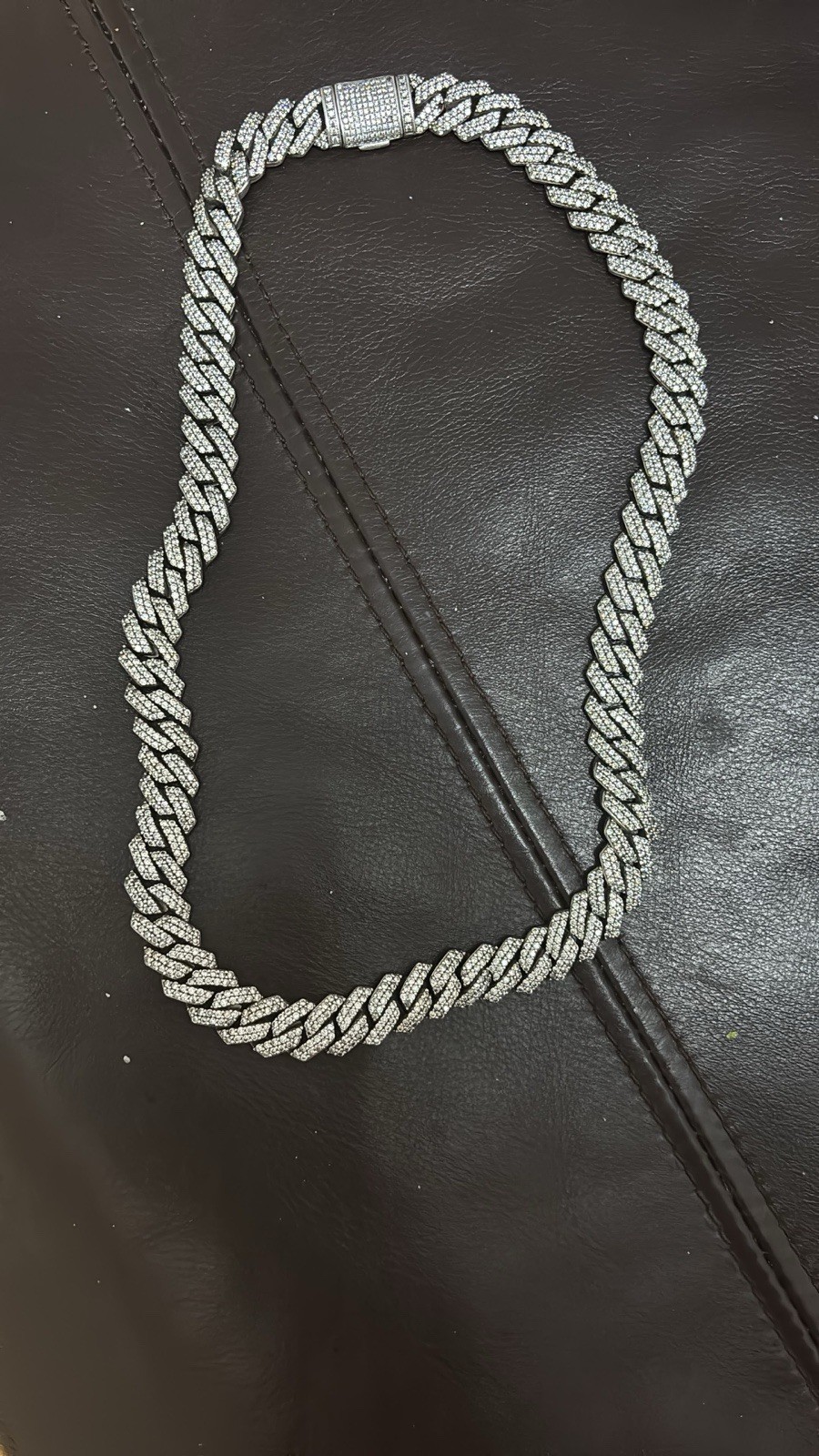 Silver Tone Cuban Link Chain Necklace, Metal, Box Clasp, No Stone