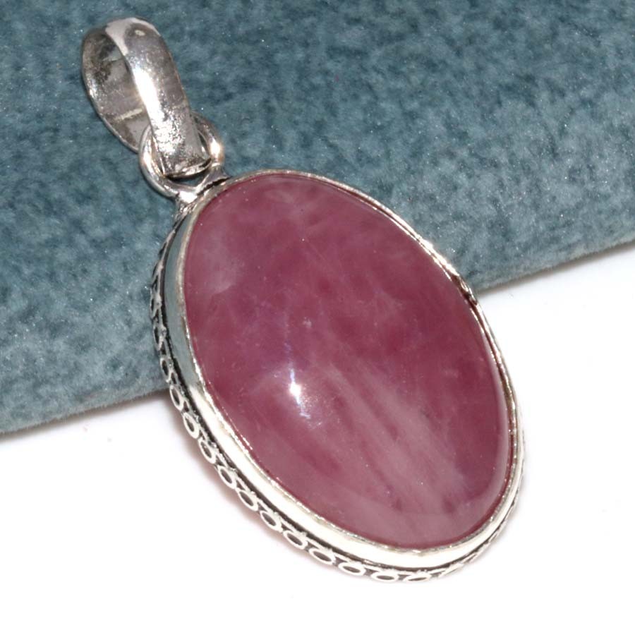 925 Silver Plated Pink Tourmaline Pendant 1.7″ New Year Jewelry Trendy JW