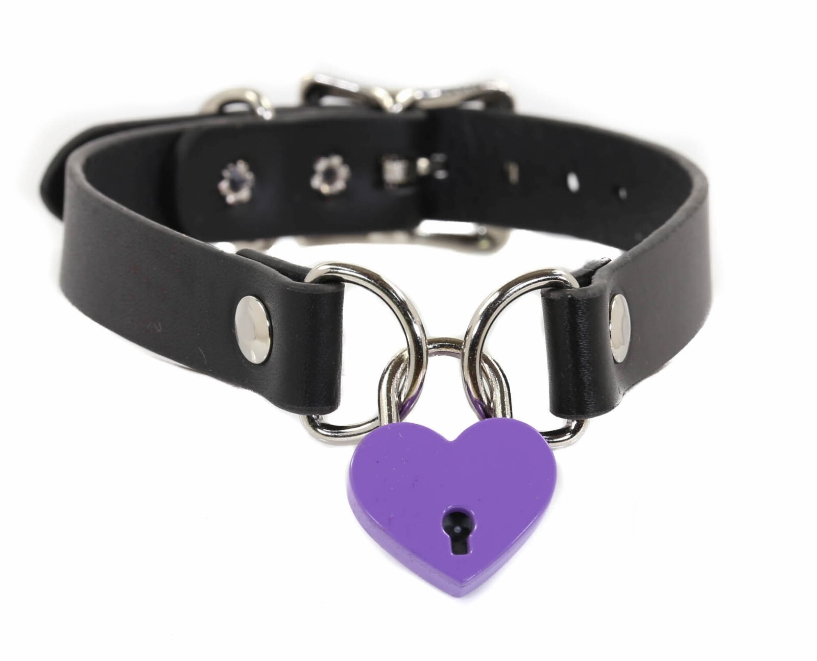 Heart Lock Choker Collar Day Sub Collar Gothic BDSM Punk for Women Men Funk Plus