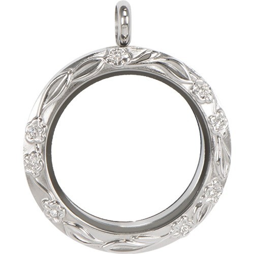 NEW Origami Owl Large Silver Painted Daisy Twist Locket
