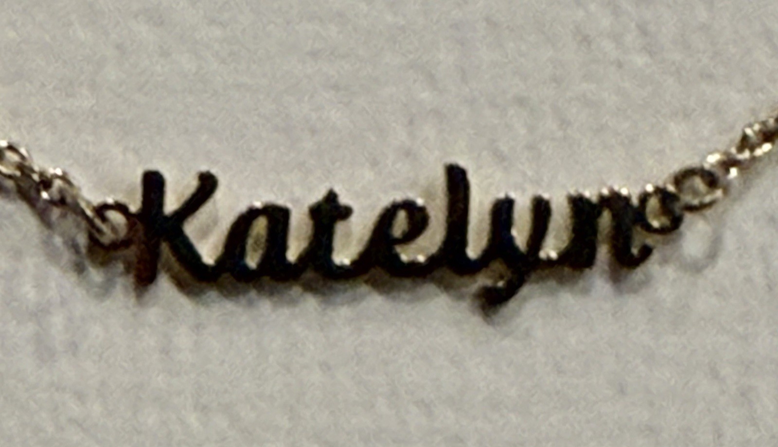 KATELYN LUMIELA NAME NECKLACE MARINA DE BUCHI ADJUSTABLE LENGTH NICKEL FREE
