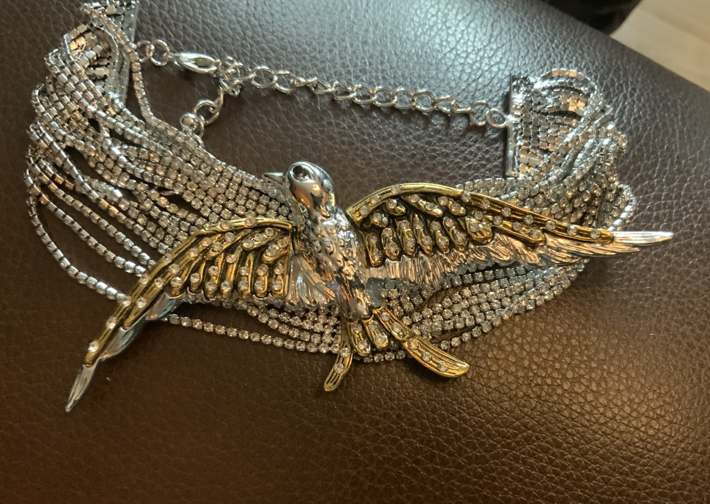 Bird Choker Swallow Zara Necklace Gold Silver Statement Runway Gothic VTG Boho