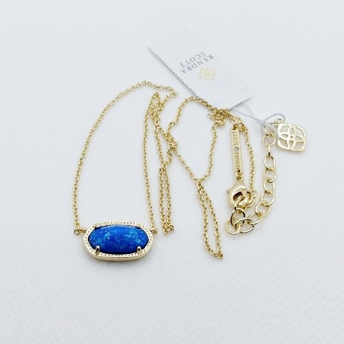 Kendra Scott Elisa Gold Pendant Necklace in Royal Ocean Blue Opal