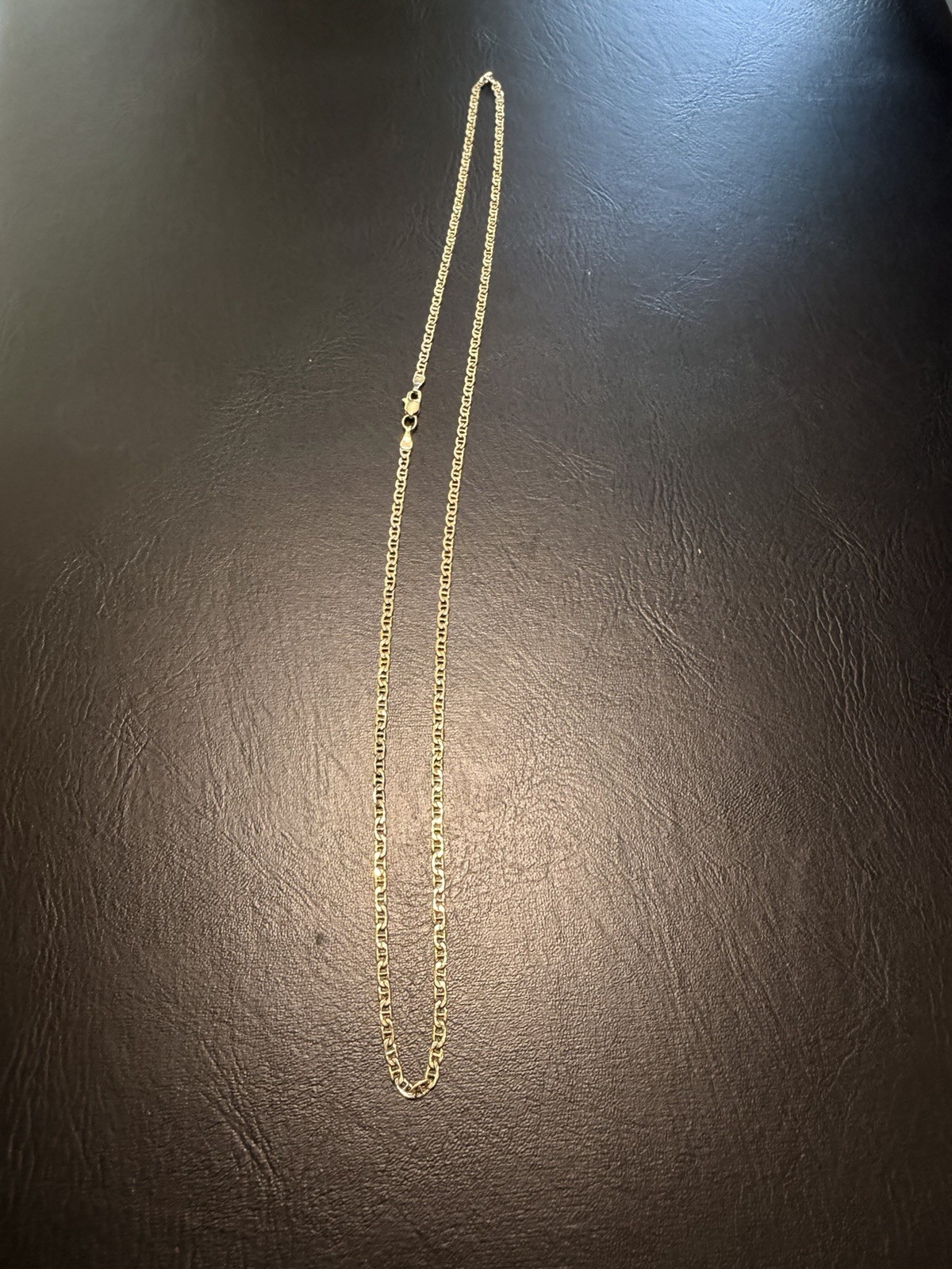 10k Yellow Gold Mariner Chain Necklace, Lobster Clasp
