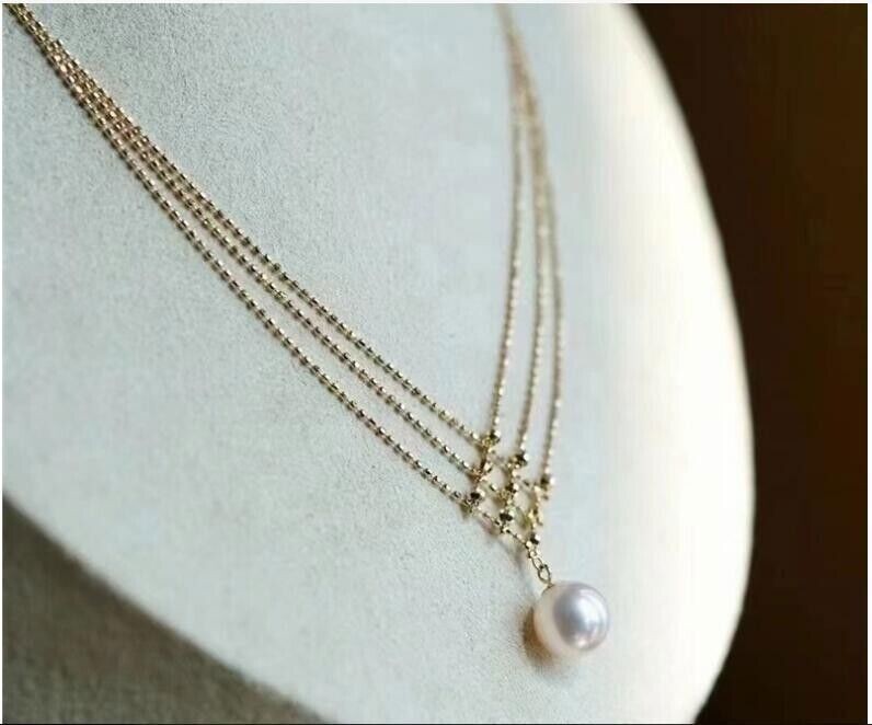 Gorgeous Huge AAAA 10mm south sea white round pearl pendant necklace 18″ 925s