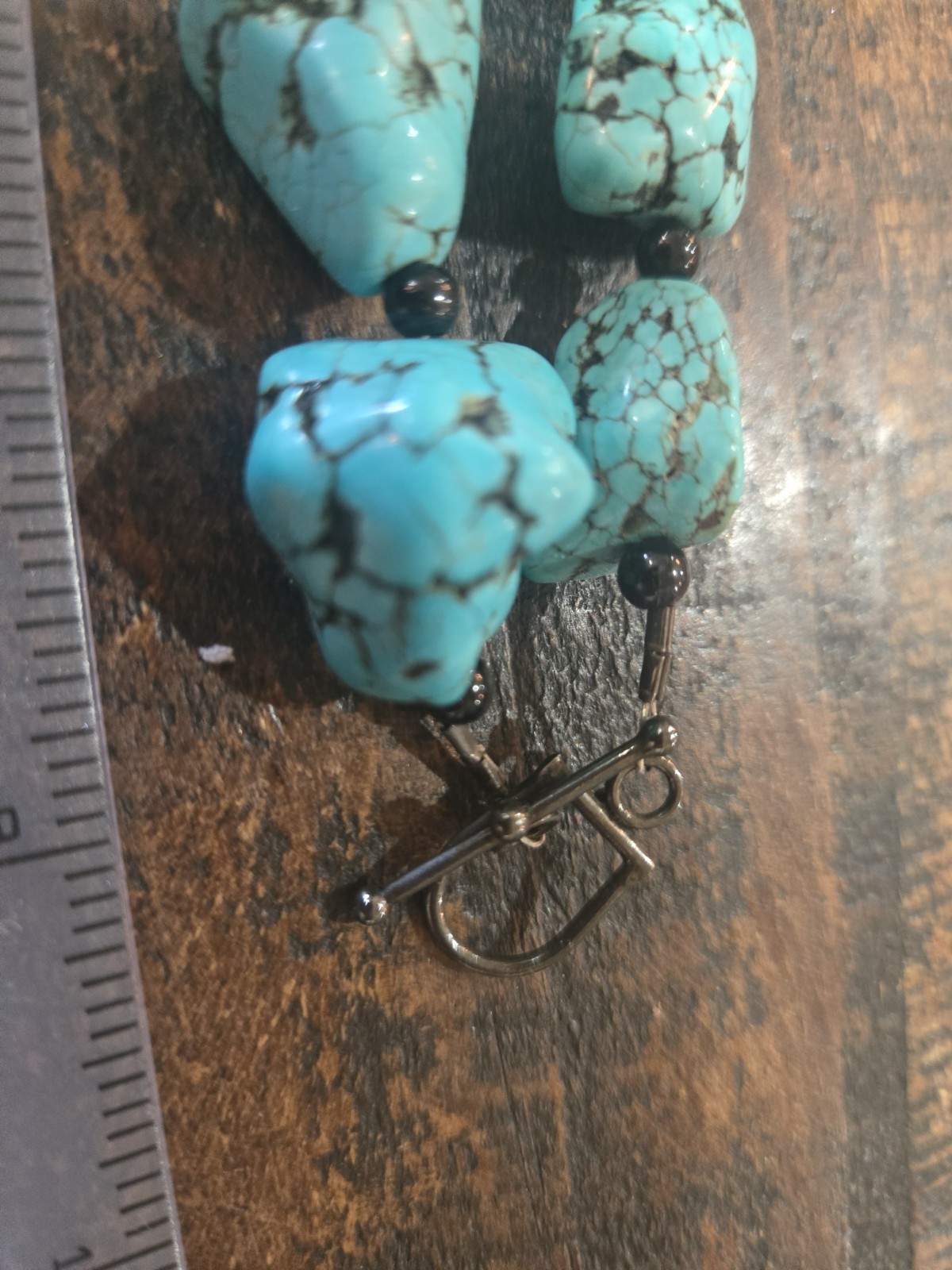 Heavy Turqoise Stone Necklace, Gorgeous, handmade Excellent Condition!